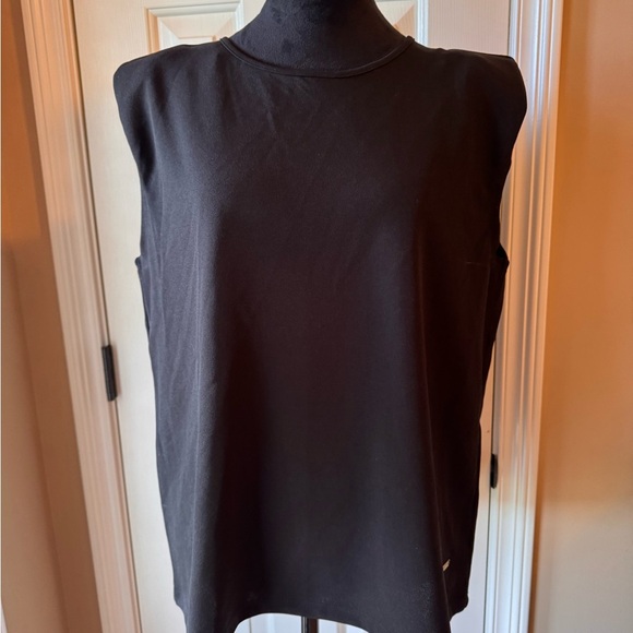 Nine West Black Muscle Top with faux gold chain accenting the back NWT - Picture 1 of 11